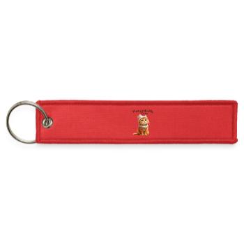 Purr-perfectly Cozy Kitten - Jet Tag Keychain - red - Front