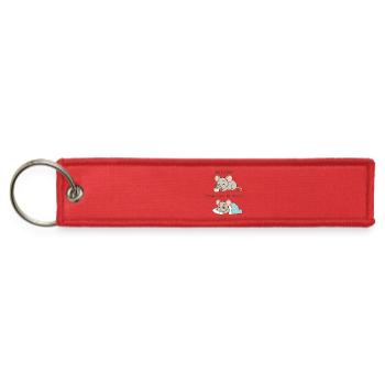 Cute coffee mouse cartoon for coffee lovers - Jet Tag Keychain - red - Front