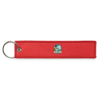 Bahamas Vacation Nassau Beach Palm Trees - Jet Tag Keychain - red - Front