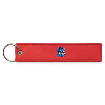 Neon Blue Graffiti Lion Leo Street Art - Jet Tag Keychain - red - Front