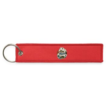 Maine Pine Tree State Vintage Coastal Sticker - Jet Tag Keychain - red - Front