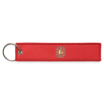 Golden Elegance Abstract Luxury Design - Jet Tag Keychain - red - Front