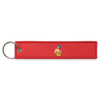 Pop Art Diva Blue Hair - Jet Tag Keychain - red - Front