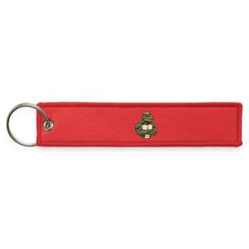Strong dino T-Rex king cartoon fitness jungle - Jet Tag Keychain - red - Front