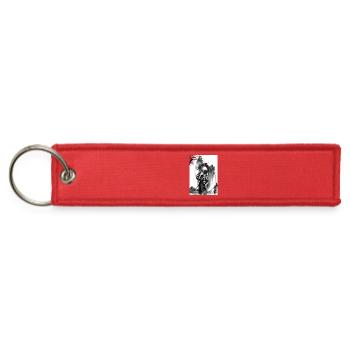 Dragon Guardian Samurai — Japanese Warrior Spirit  - Jet Tag Keychain - red - Front