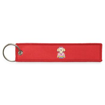 Namaste in Bed Pooch Pink Yoga - Jet Tag Keychain - red - Front