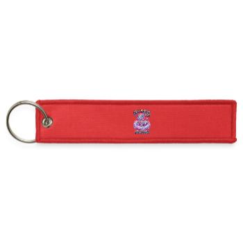 Cosmic Protector Leo Neon Graffiti Celestial Lion  - Jet Tag Keychain - red - Front