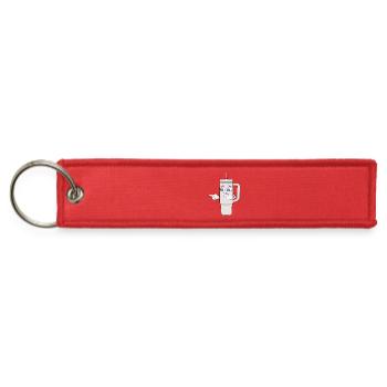 Worried Shaker Cup Anxious Mascot - Jet Tag Keychain - red - Front