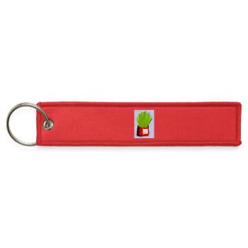 Vibrant Grass in Red Pot - Jet Tag Keychain - red - Front