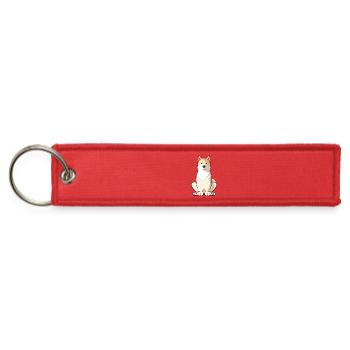 Hokkaido Dog Mom Japanese Dog Lover Gift - Jet Tag Keychain - red - Front