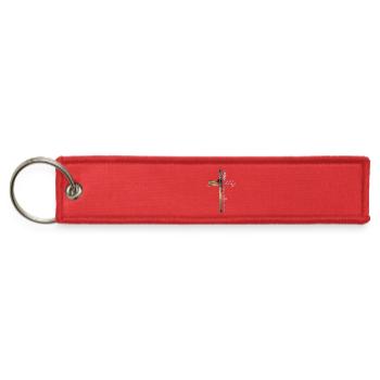 Cross of Love John 3:16 - Jet Tag Keychain - red - Front