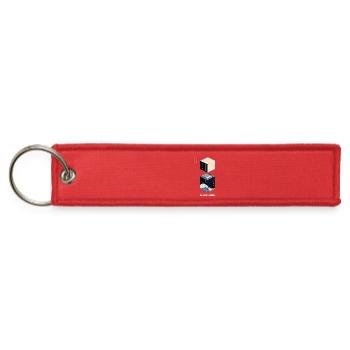 Ocean Wave Cube Art - Jet Tag Keychain - red - Front