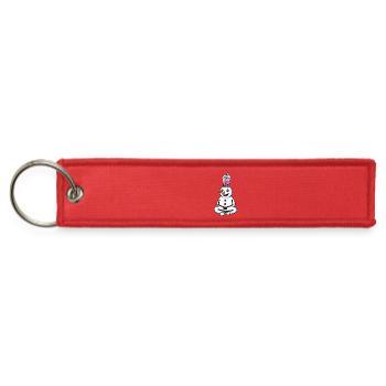 Bubble Tea Snowman Whimsy - Jet Tag Keychain - red - Front