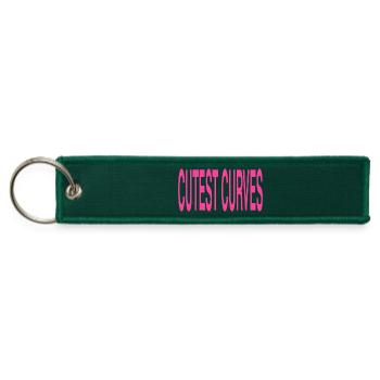 Cutest Curves Bold Typography - Jet Tag Keychain - hunter green - Front