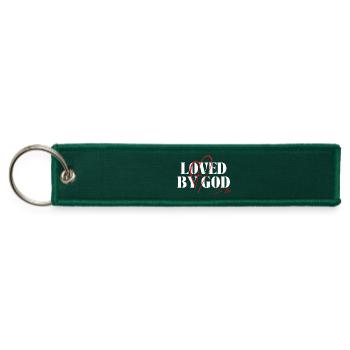 Loved by God – John 3:16 - Jet Tag Keychain - hunter green - Front