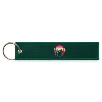 Drum Kit 80s Look - Jet Tag Keychain - hunter green - Front