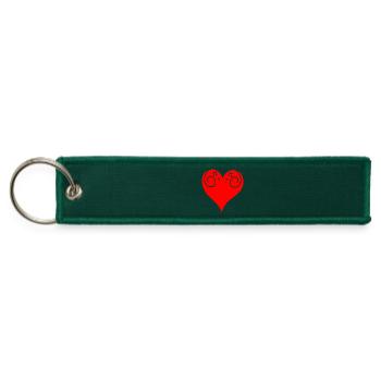 Crimson Heart Doodle - Jet Tag Keychain - hunter green - Front