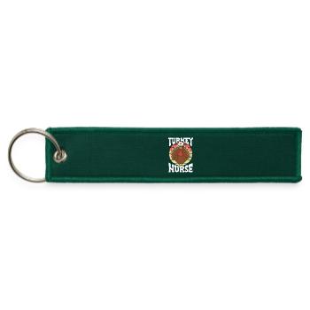 Turkey Nurse Thanksgiving Nursing National Nurses - Jet Tag Keychain - hunter green - Front