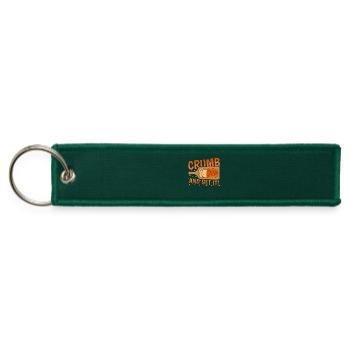 Crumb and Get It Restaurant Bread Baker Bakery - Jet Tag Keychain - hunter green - Front