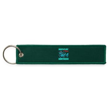 Birthday Vibes 4 Edition Dabbing Dinosaur 4th - Jet Tag Keychain - hunter green - Front