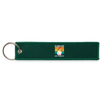 Burned Out But Optimistic Marshmallow Motivation - Jet Tag Keychain - hunter green - Front
