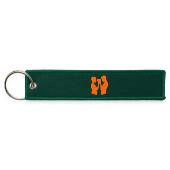 Couple Holding Heart Together True Love Vector - Jet Tag Keychain - hunter green - Front