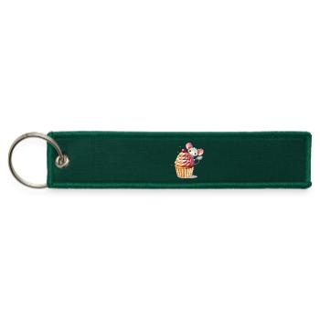 Cute Mouse with Cupcake - Jet Tag Keychain - hunter green - Front