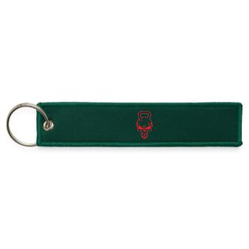 Kettlebell Skull Emblem - Jet Tag Keychain - hunter green - Front