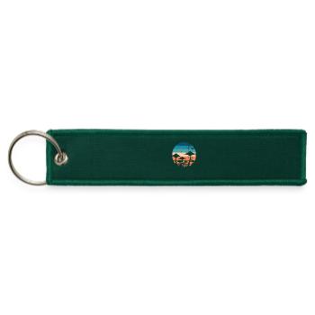 Mushrooms Retro Sunset Circle Design - Jet Tag Keychain - hunter green - Front