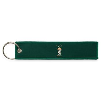 Bubble Tea Design with text - Jet Tag Keychain - hunter green - Front