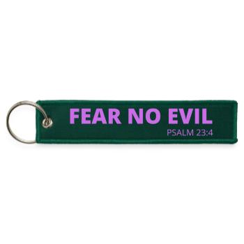 FEAR no EVIL - Jet Tag Keychain - hunter green - Front