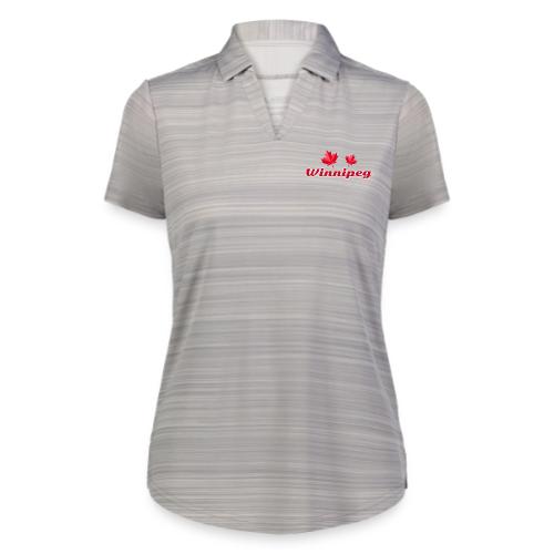 Winnipeg with two red maple leaves - Augusta Sportswear Ladies` Pursuit Polo