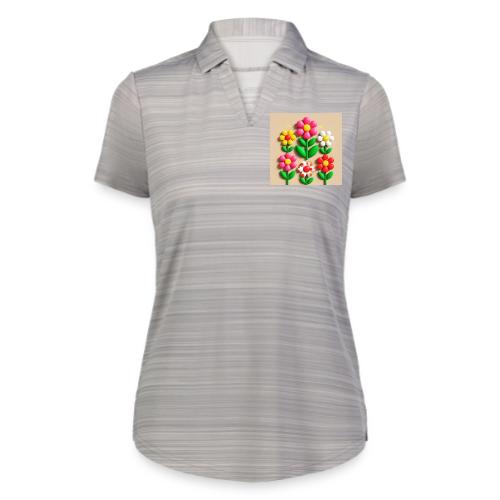 3D Flowers and Butterflies in Amber, Floral Design - Augusta Sportswear Ladies` Pursuit Polo
