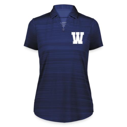 White Letter W – Varsity Alphabet Monogram - Augusta Sportswear Ladies` Pursuit Polo