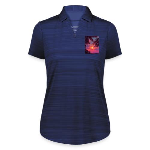 Tropical Sunset Palm Silhouette Design - Augusta Sportswear Ladies` Pursuit Polo