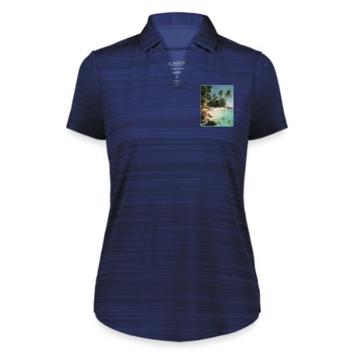 Serene Tropical Beach Floral Design - Augusta Sportswear Ladies` Pursuit Polo