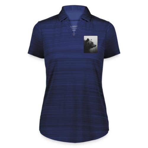 Grizzly Bear Black White Portrait Design - Augusta Sportswear Ladies` Pursuit Polo