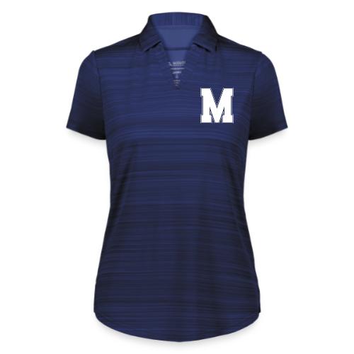 White Letter M – Varsity Alphabet Monogram - Augusta Sportswear Ladies` Pursuit Polo