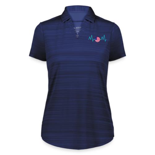 Heartbeat USA Flag – Patriotic American Pride Tee - Augusta Sportswear Ladies` Pursuit Polo