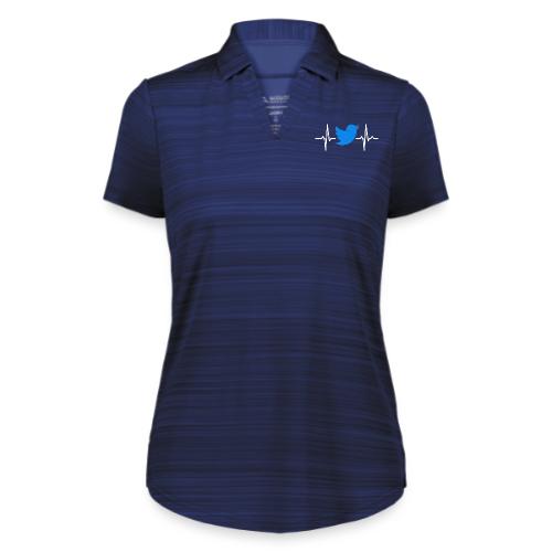 Social Media Heartbeat Blue Bird Graphic - Augusta Sportswear Ladies` Pursuit Polo