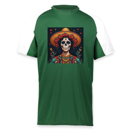 Charra Skull Art | Traditional Mexican Design - Augusta Sportswear Adult Cutter Jersey