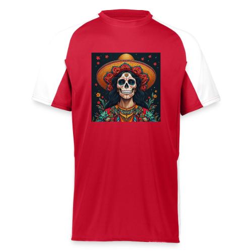 Charra Skull Art | Traditional Mexican Design - Augusta Sportswear Adult Cutter Jersey