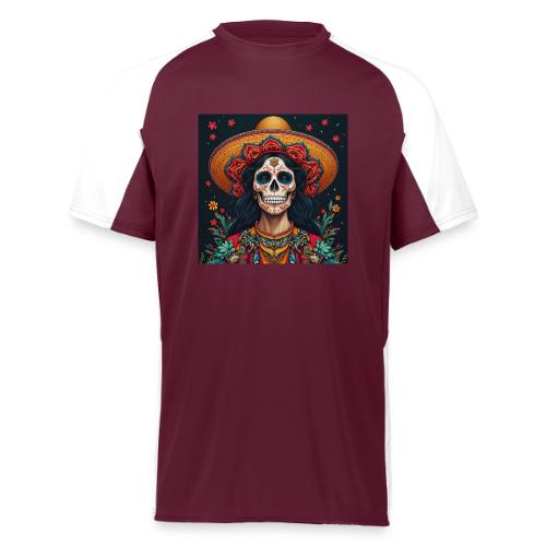 Charra Skull Art | Traditional Mexican Design - Augusta Sportswear Adult Cutter Jersey