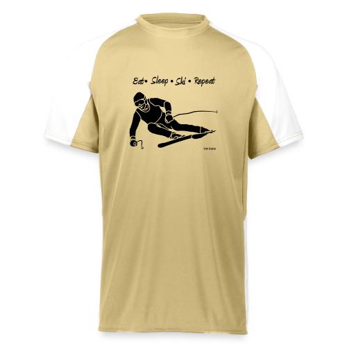 Eat Sleep Ski Repeat - bw - new001 - Augusta Sportswear Adult Cutter Jersey