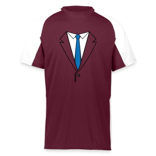Suit with Blue Tie - Augusta Sportswear Adult Cutter Jersey