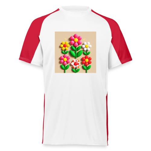 3D Flowers and Butterflies in Amber, Floral Design - Augusta Sportswear Adult Cutter Jersey