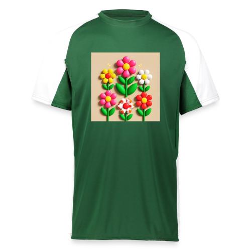 3D Flowers and Butterflies in Amber, Floral Design - Augusta Sportswear Adult Cutter Jersey