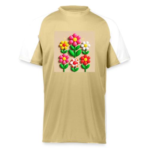 3D Flowers and Butterflies in Amber, Floral Design - Augusta Sportswear Adult Cutter Jersey