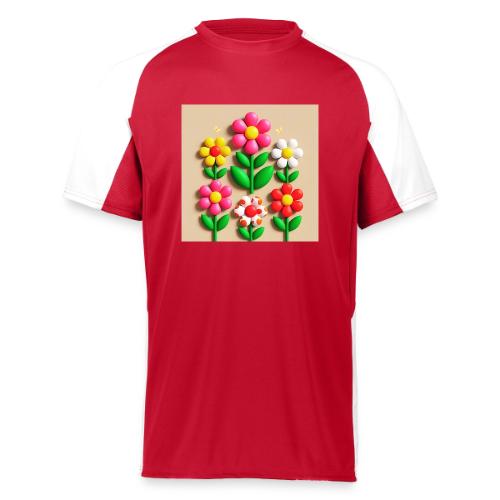 3D Flowers and Butterflies in Amber, Floral Design - Augusta Sportswear Adult Cutter Jersey