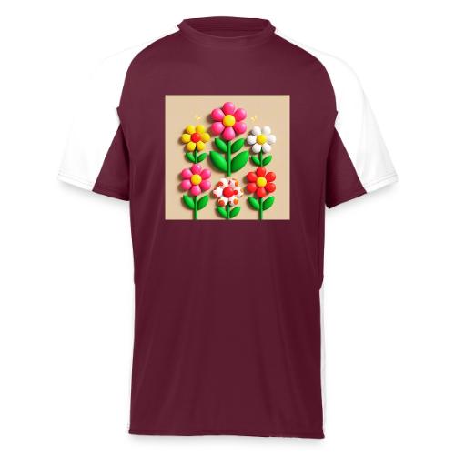 3D Flowers and Butterflies in Amber, Floral Design - Augusta Sportswear Adult Cutter Jersey